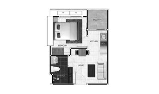 Apartment floor plan, 1 bedroom in Arcadia Millennium Tower No. 11006